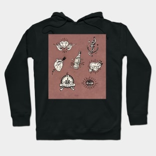 Old school tattoo drawings Hoodie